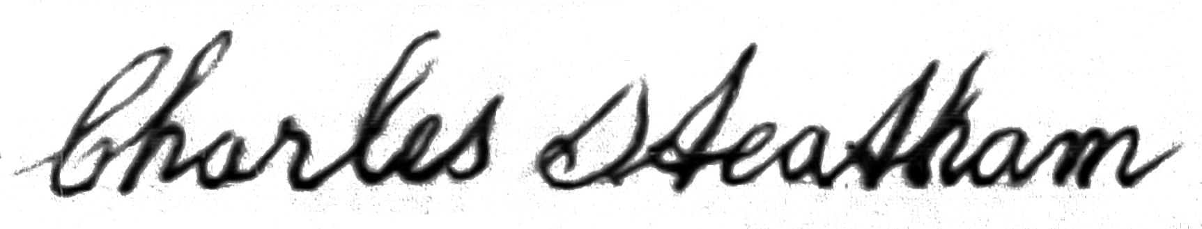 Photo of Charles Steatham's signature