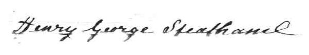 Photo of Henry George Steatham's signature