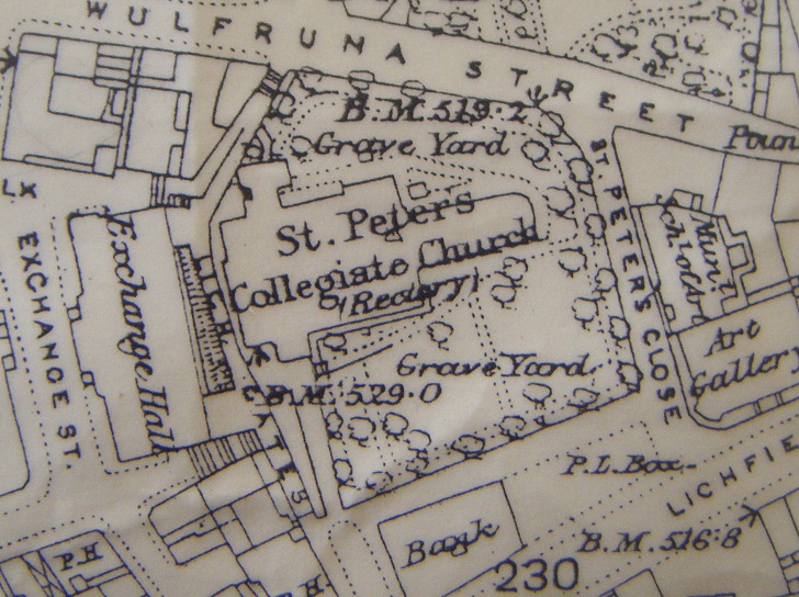 Photo of Street map of St. Peter's Collegiate Church area, including St. Peter's Close